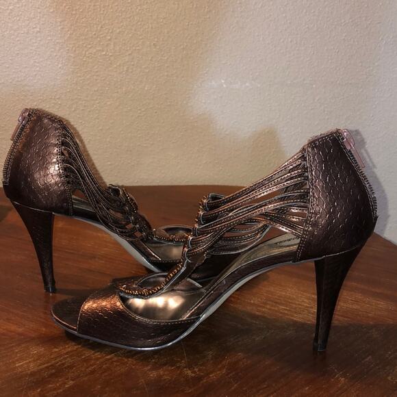 Style & Co "Nathalie" Edgy Whimsical Goth Bronze Faux Drusy Pumps 8 - Picture 6 of 8